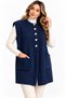 Women's Soft Textured Stone Buttoned Pocketed Long Knit Vest - 3