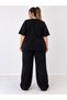 Women's Oversize T-Shirt and Wide-Leg Sweatpants Set – Streetwear Combination - 3