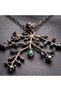 Bronze Vintage Women's Necklace Authentic Copper Jewelry Margazite Branches Medallion Long Chain - 5