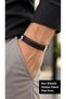 Nercavio Slatecord Black Leather Men's Bracelet - Smoked Fine Weave Layered