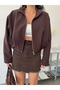 Women's Oversized Lined Bomber Jacket - 5