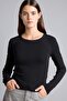 Fitted Crew Neck Ribbed Long Sleeve Basic T-Shirt J0856Ax26Au