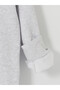 Özmarka New Season Gray Crew Neck Embroidered Men's Sweatshirt - 4
