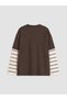 Brown Long Sleeve Boy's T-Shirt - 2