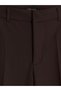 Brown High Waist Women's Cigarette Pants - 2