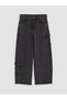 Black Wideleg Embroidered Girls' Jean Pants