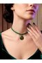 Genuine Leather Choker Zodiac Sign Necklace - 7