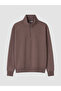 Özmarka New Season Plum High Collar Men's Thick Sweatshirt - 4
