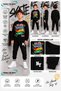 Winter Unisex Black Tracksuit, Black Sweat Top and Bottom Set - 2