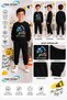Winter Unisex Black Tracksuit, Black Sweat Top and Bottom Set - 2
