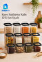 Square Storage Container Set of 12 Black 650/1300/1900 ml - 2