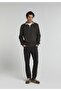 Straight Fit Mid Waist Straight Leg Men's Anthracite Trousers - 3