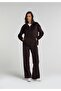 Regular Fit Zippered Plain Women's Purple Sweatshirt - 3