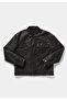 Regular Fit Shirt Neck Zippered Lined Men's Black Coat Pu - 6