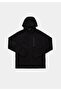 Regular Fit Hooded Plain Men's Black Sweatshirt - 5