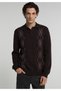 Regular Fit Polo Neck Jacquard Men's Brown Sweater