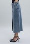 Yırtmaçlı Denim Etek - 4
