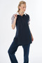 Shirt Collar Striped Tunic Navy Blue - 2