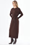 Belted Knitwear Dress Dark Brown - 3
