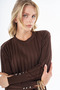 Belted Knitwear Dress Dark Brown - 6