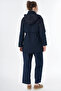 Fabric Garnished Short Trench Coat Navy Blue - 3
