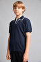 Regular Fit Apaş Collar Viscose Navy Blue Boy's T-Shirt G6606A8/Nv146 - 6