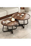 Nesting Coffee Table Set of 2, 23.6" +31.5" Round Walnut End Tables with Fluted, Modern Center Table for Living Room Bedroom Office Balcony - 8