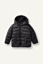 Water Repellent Waterproof Hooded Zippered Inflatable Black Baby Boy Coat E8464A5/Bk81