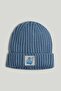 Blue Knitted Beanie Hat