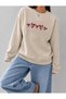 Yan Yana Kapler Printed Oversized Women's Crewneck Sweatshirt