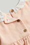 Peach Cord Dress and Tights Outfit - 4