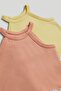 3 Pack Ribbed Vest T-Shirts - 5