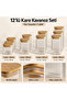 12 Pieces 4 Sizes Square Bamboo Lid Glass Spice Jar Set 3X (250ml, 350ml, 425ml and 500ml) - 3