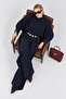 Bat Sleeve Belted Modal Premium Selection Suit Lby0082 Dark Blue - 3