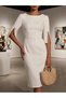 Rochie midi, albă - L - 5