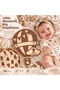 Baby Monthly Memory Card 1-12 Months Balloon Model Wooden Photo Shooting Set with Interchangeable Numbers - 3