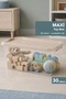 Decorative Storage Box - Baby Room Organizer Toy Organizer Box with Lock Lid 30Lt Beige