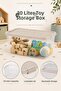 Decorative Storage Box - Baby Room Organizer Toy Organizer Box with Lock Lid 30Lt Beige - 2
