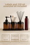 Amber Glass Bathroom Set with Stand |   425 ml |   Glass Soap Dish, Toothbrush Holder, Room Essence |   220 ml Vanilla - 2