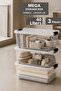 3-Piece 40Lt Large Size Storage Box - Elora Multi-Purpose Organizer with Lockable Lid Organizer Transparent