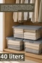2-Piece 40Lt Large Size Storage Box - Lockable Lid Elora Multi-Purpose Organizer Gray - 2