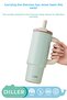 950ml Tumbler Patterned Series Shiny Body With/Without Straw Detox Large Handle Sus304 Stainless Steel Thermos - 2
