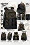 Dark Khaki School Backpack for Boys Teenagers Multi-Compartment Daily Bag 46X34X15 cm - 6