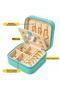 Portable Mirrored Jewelry Box Travel Type Zipper Jewellery Organizer Ring Earrings Necklace Storage Case - 3