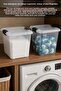 2 Pieces 7.5Lt Elora Organizer Box - Deep Locking Lid Bathroom Organizer Detergent Container Transparent - 4