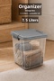 7.5Lt Elora Organizer Box - Lockable Lid Deep Cabinet Organizer Storage Box Gray