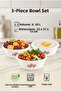 Set of 3 Round Patterned Plastic Bowls 6.5 Liters - Kitchen and Mixing Bowl