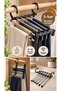 5-Piece Movable Trouser Tie Hanger Metal Closet Organizer Hanger - 2