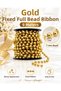 Gold Fixed Full Pearl Ribbon 7 mm 9 Meters – Dowry Decoration, Jewelry Accessory, Hobby and Decorative Pearl Ribbon