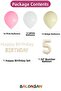 -5- Age Happy Birthday Set Foil Balloon Set Pink Beige White Balloon - 2